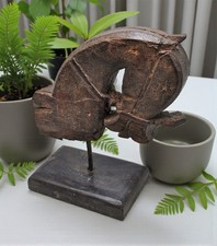 Antique en Bois Architectural Cheval Tête Buste Figurine Original Ancien Main