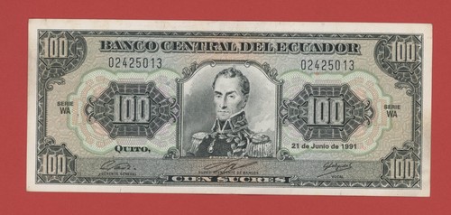 Ecuador 100 sucres 1991 - ecuador,