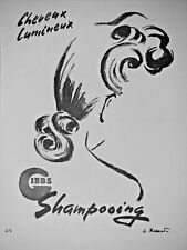 PUBLICITÉ DE PRESSE 1943 CHEVEUX LUMINEUX GIBBS SHAMPOOING - ADVERTISING