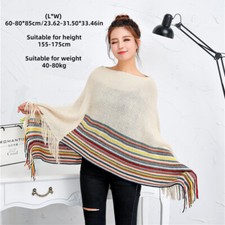 Femme Rayure Poncho