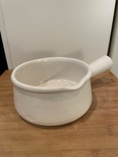 Caquelon en terre cuite blanc, Made in France