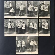 Série 10 CPA Curé Préparation de la Messe 1905 Cartes Postales Religieuses