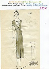 Lucile Paray Très Rare Croquis Original Encre de Chine Années Folles N° 223