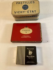 3 x Boîte fer blanc - Craven A - Pastilles Vichy - Marcovitch - Vintage