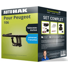 Attelage Amovible Auto Hak pour Peugeot 106 91- avec Faisceau uni 7 broches TOP