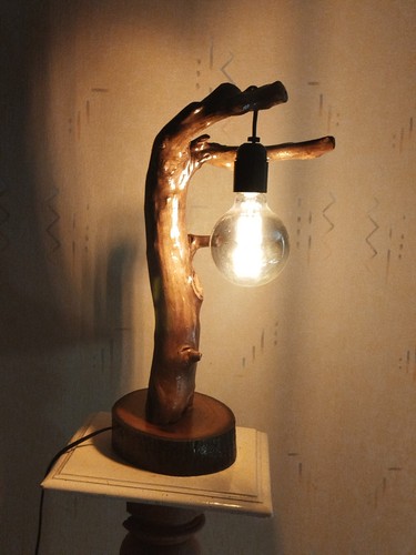 Lampe bois flotté - lampe,