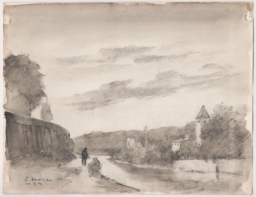 Leon moyse paysage fluvial - leon,