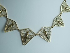 COLLIER ANCIEN DRAPERIE PLAQUE OR ANTIQUE GOLD PLATE NECKLACE