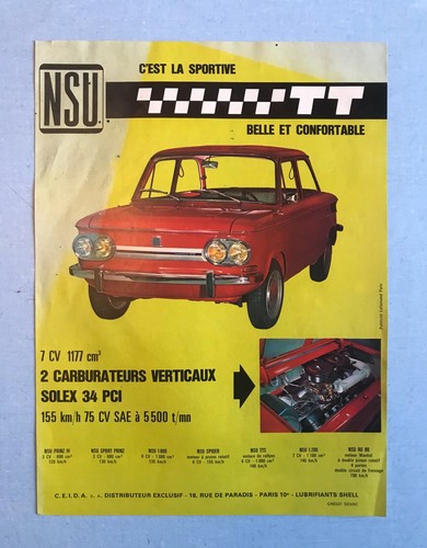 Nsu 1968 authentique - tt,