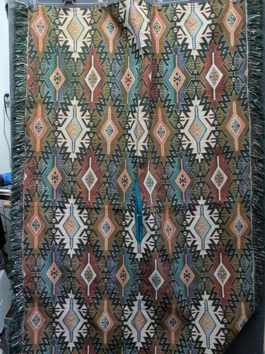 Woven tapestry poncho - poncho, aztec