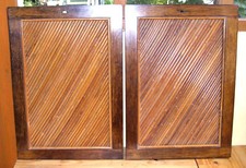 2 Portes Bois + Rotin - Meuble Placard Décoration - 1950 - vintage  @