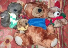 3 peluches: marmotte ours