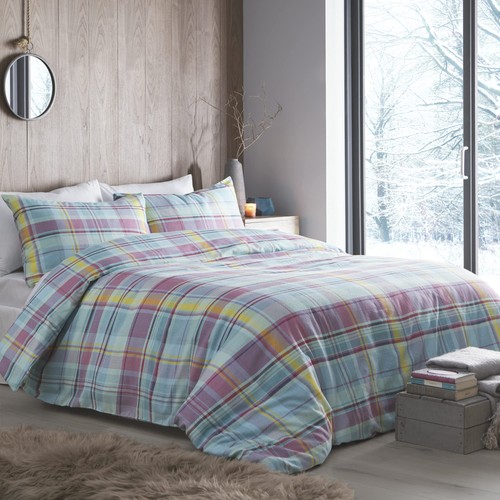 Housse couette carreaux - de,