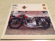 Carte moto Horex 600 & 1000  compresseur 1936 collection Atlas Motorcycle
