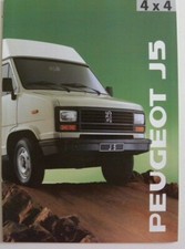 Brochure PEUGEOT J5 4x4  de 1990 pour la Belgique