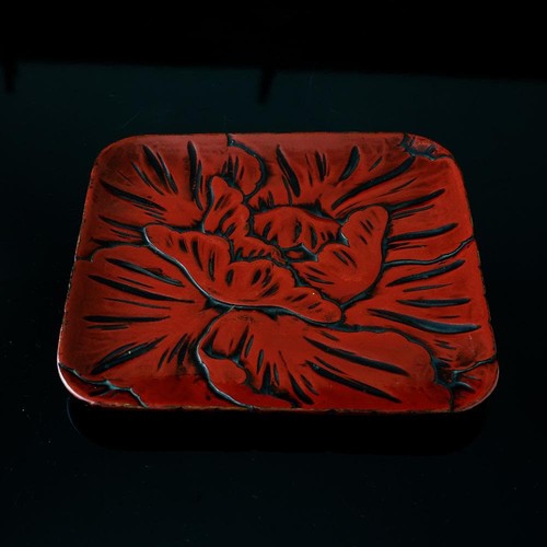 Plateau rectangulaire pivoine
