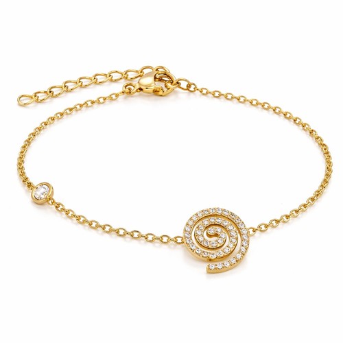 Bracelet spirale zircon doré - bracelet,