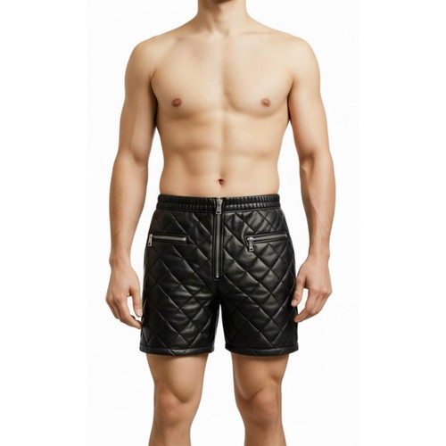 Short cuir matelassé - short,