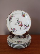 6 Assiettes à dessert de  Limoges Bernardaud Modèle Bengali Oiseaux du paradis