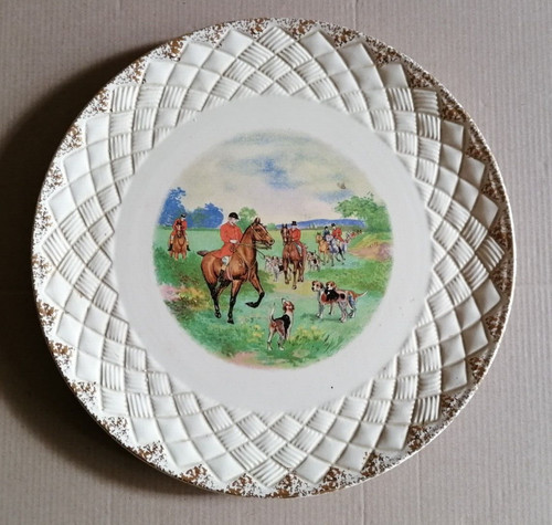 Grand plat rond - "chasse, à