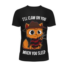 T-Shirt Cupcake Cult I'll Claw You Chat Freddy Horror Punk Gothique T-ICLAW-B