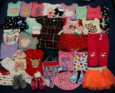 NWT Baby Girl 's Clothes Lot 3 6 9 12 mns 36pc Summer Winter Spring Minnie Mouse
