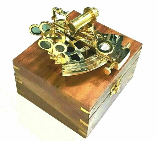 Boîte bois sextant - bois,
