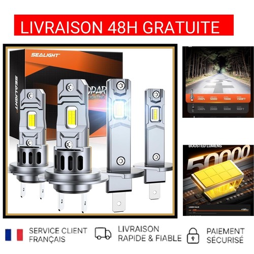 Kit ampoules led - h7, 50000lm
