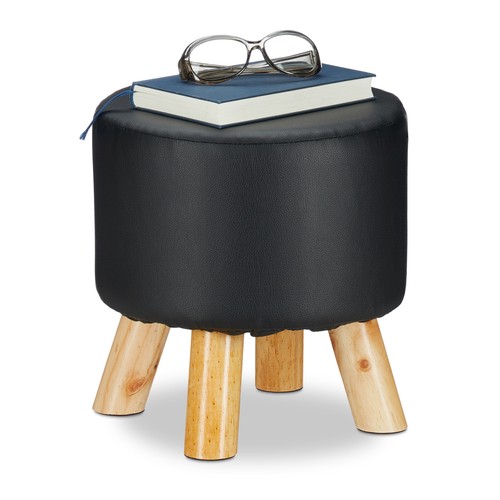Pouf cuir synthétique - pouf,