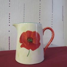 pichet cruche en faïence de Lunéville KG décor coquelicot