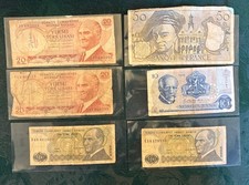 Vintage Banknote Lot of 6 -