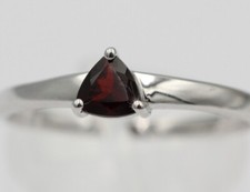 Bague En Grenat De 1,15 Carat En Argent 925 Taille 7 / 17 / 54 Rouge Sang