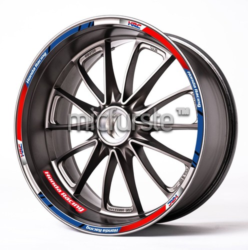 Honda racing red wheel decals - honda,