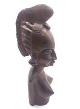 Statuette Africaine Buste sculpture objet ethnique femme H36 cm