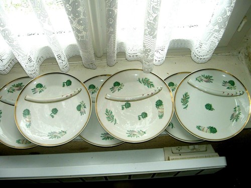Lot assiette asperges - 6, :