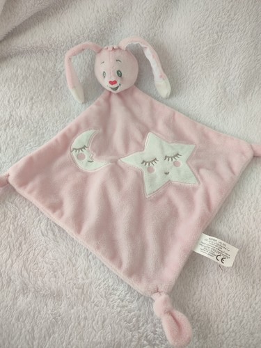 Doudou plat tete lapin rose - tete,