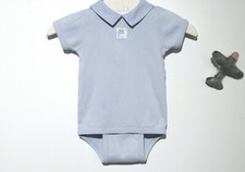 Body en coton bleu ciel au col