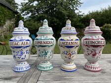 Lot De 4 Anciens Pots À Pharmacie En Céramique