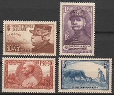 France 1940 - YT 454-457 MNH ** Au Profit des Oeuvres de Guerre. Les Maréchaux