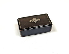 BOITE A TABAC A PRISER TABATIERE DE FEMME POUPEE BOIS NAPOLEON III ETAIN ARGENT