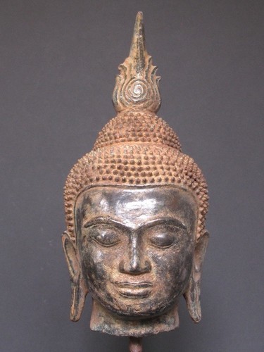 Tête bouddha bronze - tête, de