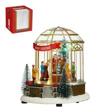 LuVille Village de Noël miniature Dôme musical - L20 x l17 x H21 cm
