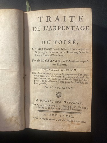 Ozanam traité l arpentage - traité, l'arpentage