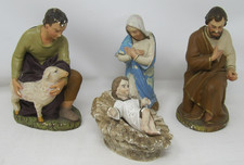 Ancien santons plâtre Qté 4 crèche noël PIERACCINI BACCI DEVINEAU religion jésus