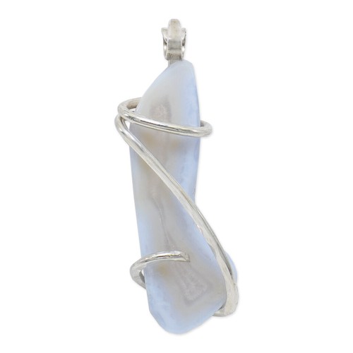 Blue lace agate pendant - lace,