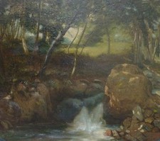 Torrent Peinture 19e siècle école de Barbizon DIAZ ZIEM ROUSSEAU COROT