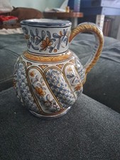 Pichet Ancien Faience Céramique Montagnon Nevers 19ème Art Nouveau 