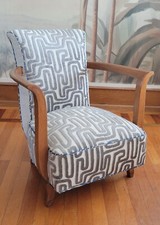 Fauteuil Art Déco restauré – création unique tapissier, style moderne chic