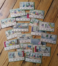 c. 1880 - TRES RARES CARTONS DE JEU ANCIEN "LOTO COMIQUE" - Narçon Janin