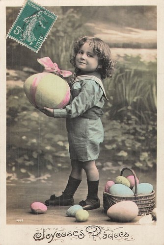Easter child basket eggs - child,